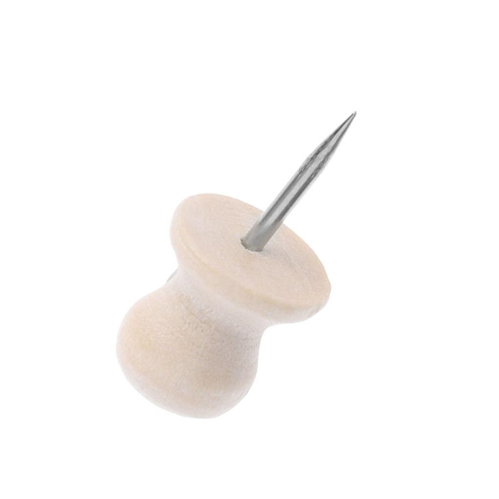18/60/100pcs Straw Hat Shape Tacks Wooden Thumb Boards Map Photos Posters Calendar Craft Projects Pins Home Binding Supplies: 100pcs