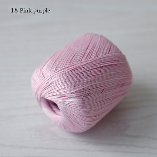 Qzlknit 50g/ nystan vår/sommar babygarn kammad hud affinitet 4 trådar av tencel/linne blandat garn gör det själv virkade skor/kjol etc: 18 rosa lila