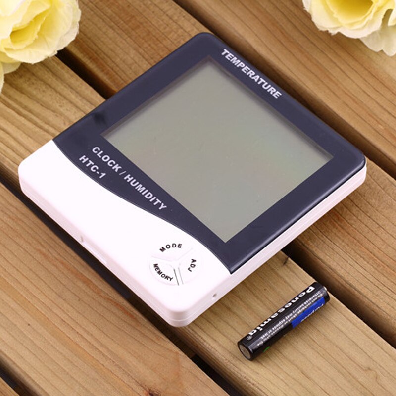 UCHEER 1pc Indoor electronic thermometer alarm clock large screen hygrometer without battery measuring tool