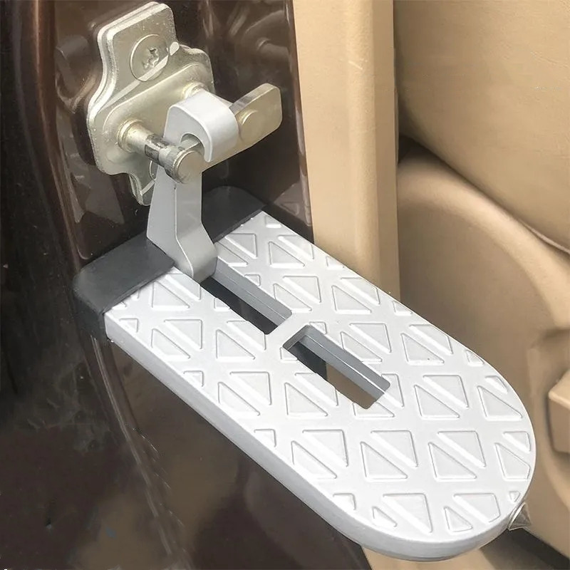 Portaequipajes plegable para techo de coche, escalón para puerta de coche, gancho de pestillo Universal multifunción, Pedal de pie, accesorios de seguridad para coche de aleación de aluminio: Marrón