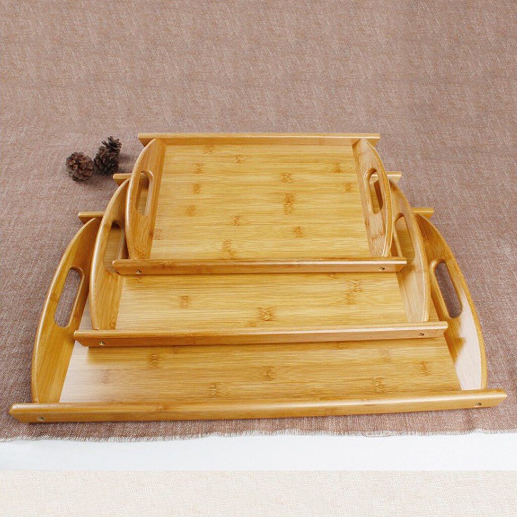 Bamboo Serving Tray Tea Cutlery Trays Storage Food Bamboo Pallet Fruit Plate