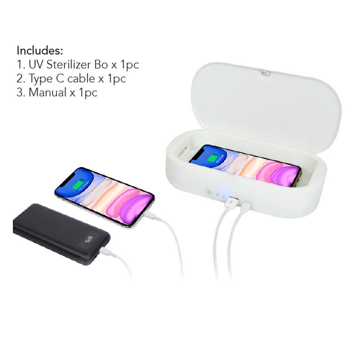 UV Phone Sterilizer Box USB Phone Cleaner Ultraviolet Germicidal Sterilization Disinfection Box 10W Wireless Charging