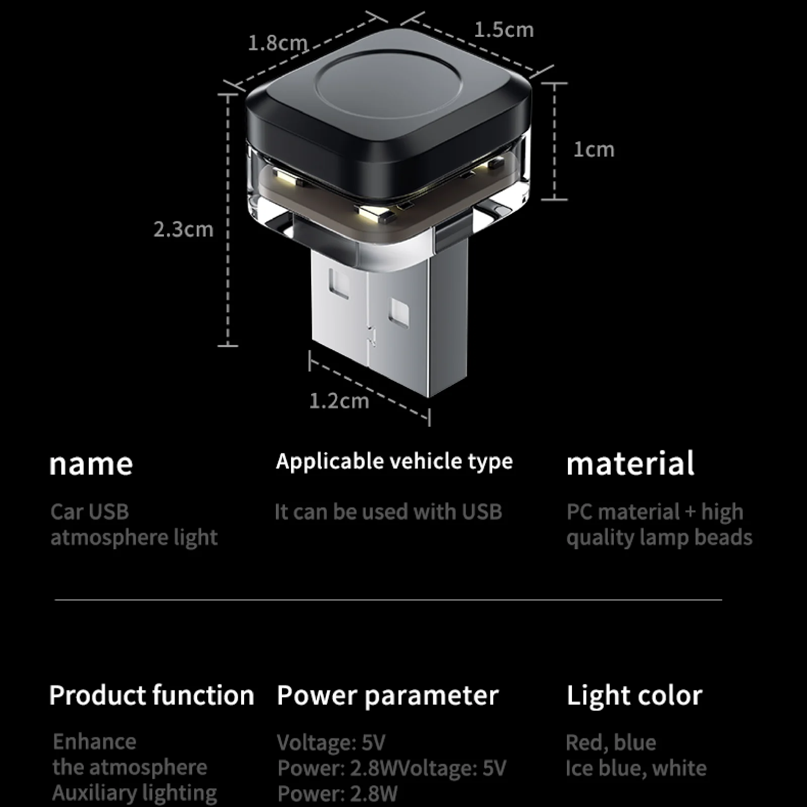 1x Samochodowa lampka doprowadziło USB, lampka nastrojowa, wtyczka & bawić się, uniwersalna doprowadziło-owa lampka robić wnętrza, lampka robić czytania, dekoracje, listwa dekoracyjna