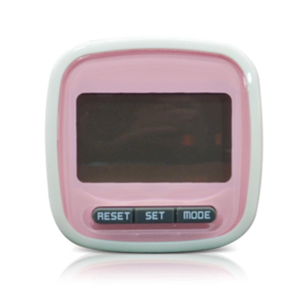Electronic Running Counter LCD Walking Pedometer Distance Step Counter Calorie Running Step Pedometer Walking Distance Counter: Pink