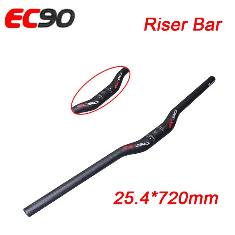 Manillar de bicicleta de carbono EC90, manillar ultraligero para bicicleta de montaña de 25,4mm y 31,8mm, barra plana/riser de carbono completa: Naranja