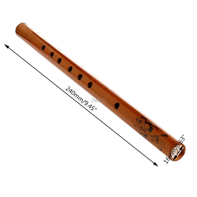 Traditionele 6 Gat Bamboe Fluit Klarinet Student Muziekinstrument Hout Kleur