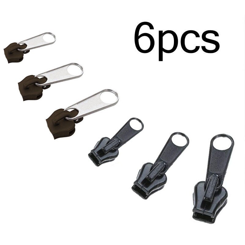 6Pcs Fix Zipper DIY Zip Slider Repair Kit Replacement For Zip Fastenings Sewing Tailor Tools Clothing Accessories