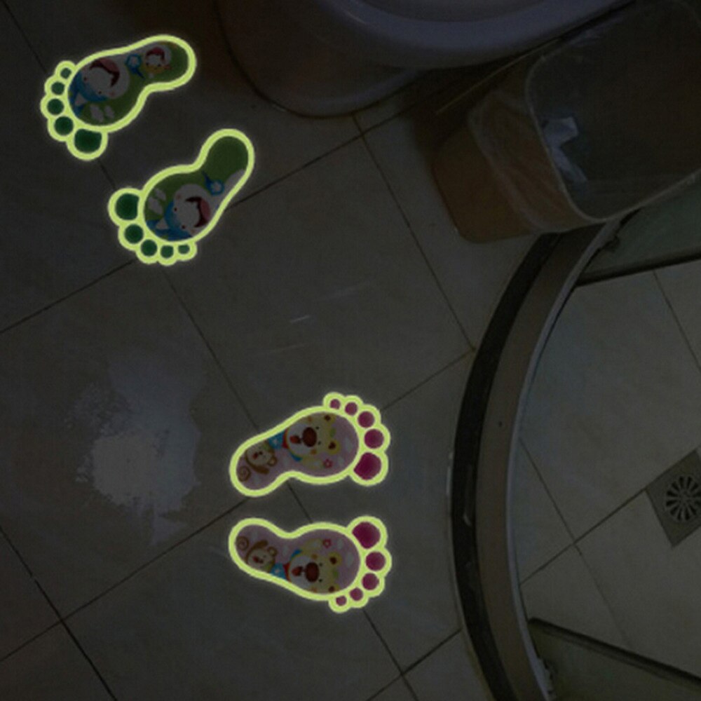 Sticker home decoratie accessoires glow in the dark muurstickers JETTING 4 STUKS Footmark Footprint Muur
