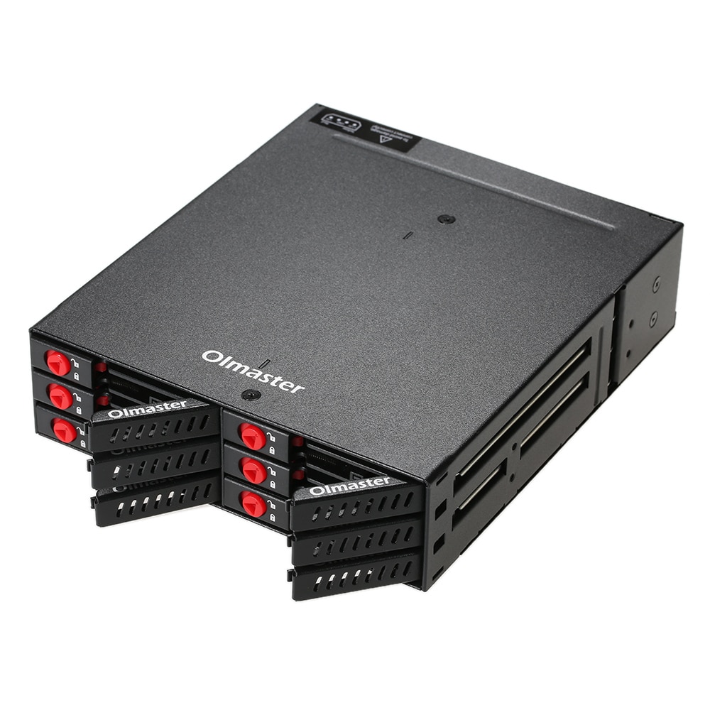 OImaster 6 Bays Mobile Backplane Support 2.5'' SATA HDD SSD Hard Drive with Cooling Fan Locker 6Gbps for PC 5.25’’ Drive Bay: Default Title