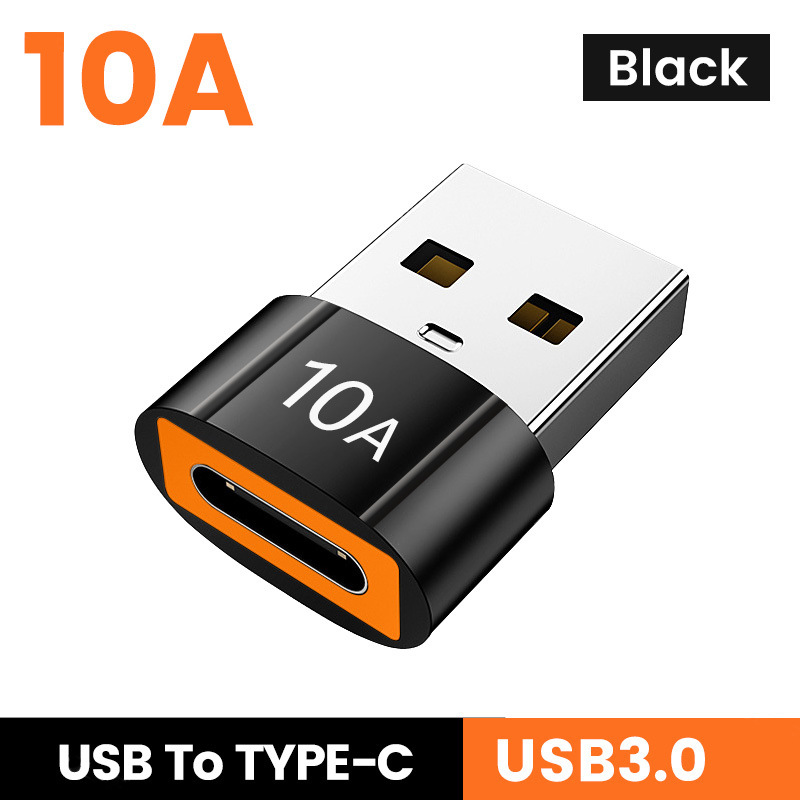 6-1PCS 10A OTG USB 3.0 A Tipo C Adattatore Tipo C Femmina A USB Maschio Convertitori Trasferimento dati ad alta velocità per MacBook Telefono Laptop: BIANCO