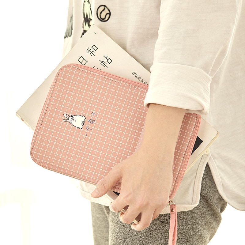 Kawaii Coreano de gran capacidad, fundas multifunción para lápices, Color de macarrón, útiles escolares, bolígrafos, Pad, bolsa de almacenamiento para teléfono, suministros