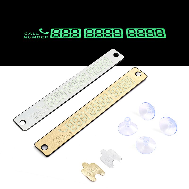 Auto-Styling Auto Lichtgevende Tijdelijke Parkeerkaart Met Sukkels En Telefoonnummer Kaart Plaat Auto Stickers Voor