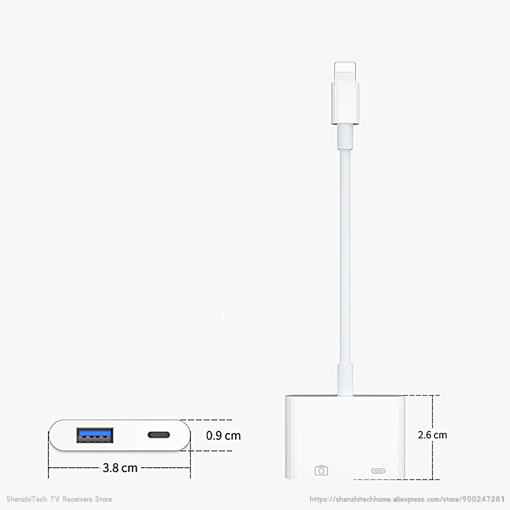 MiraScreen LC02 Station d'accueil pour téléphone portable convertisseur OTG chargeur Hub pour iPhone iPad iPod adaptateur Lightning avec USB 3.0