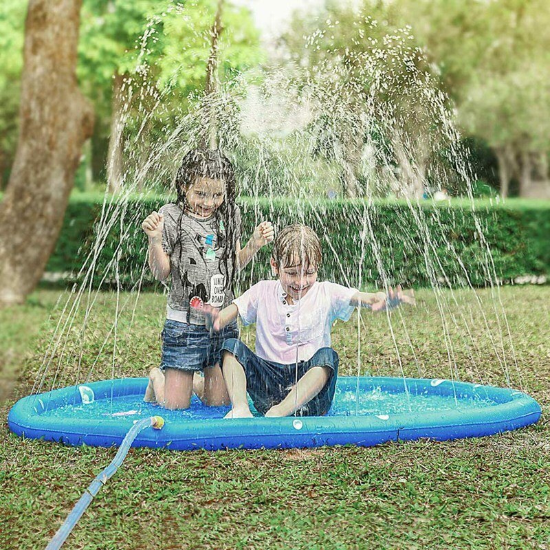 170cm Dolphin Water Spray Pad Children Outdoor Jet Water Pad Game Play Water Pad Lawn Game Pad Sprinkler Play Toy