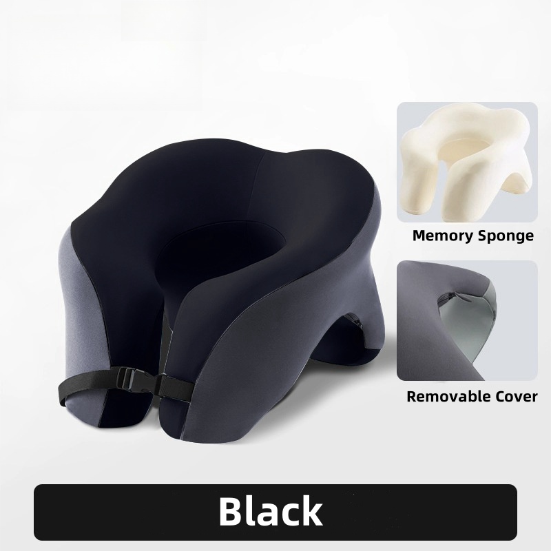 Portable U-shaped Travel Pillow Memory Foam Sleeping Pillows Office Nap Pillow Car Airplane Neck Cushion Ergonomic Head Support: Yellow