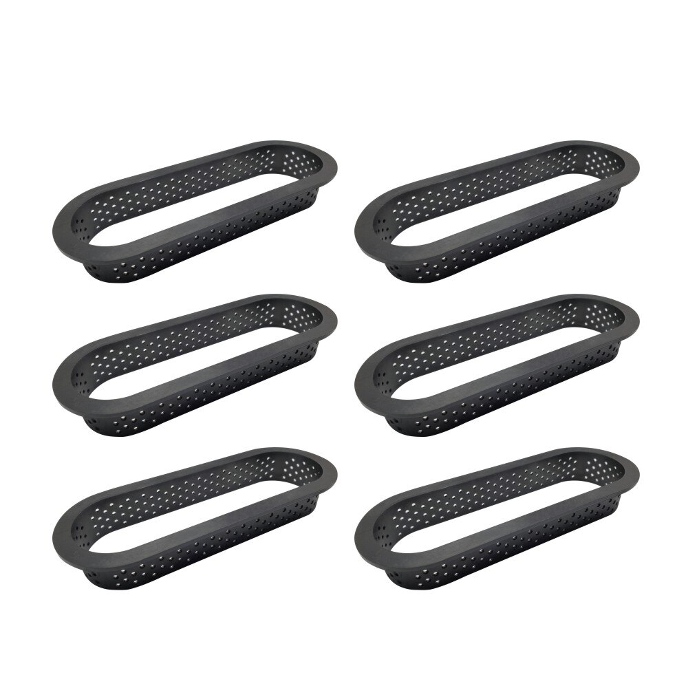 6/8Pcs Mousse Circle Cutter Decorating Tool French Dessert DIY Cake Mold Perforated Ring Non Stick Bakeware Tart: 6 oval