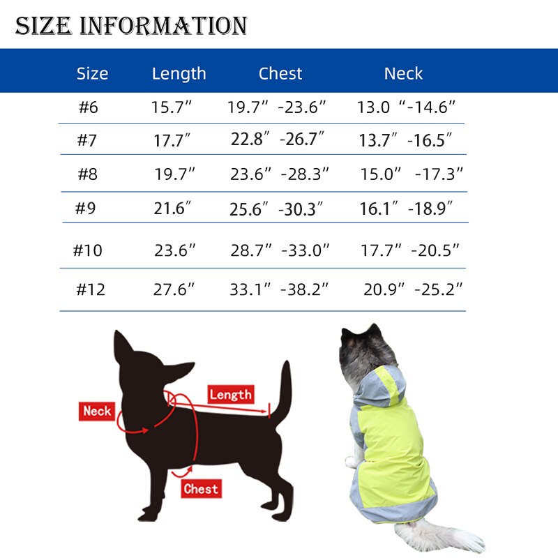 SHUANGMAO Pet Dog RainCoat Waterproof Reflective Dog Clothes Jumpsuit Rain Coat for Husky Dogs Labrador Golden Retriever Jacket