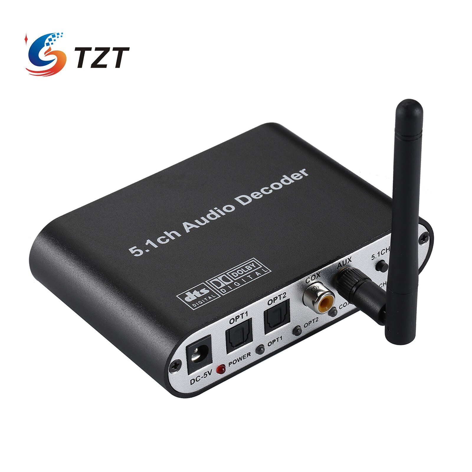 TZT DAC615 DTS Digital 5.1 Audio Decoder Converter Gear DAC Bluetooth BT 5.0 US B Music Player SPDIF Optical Coxial input FLAC A