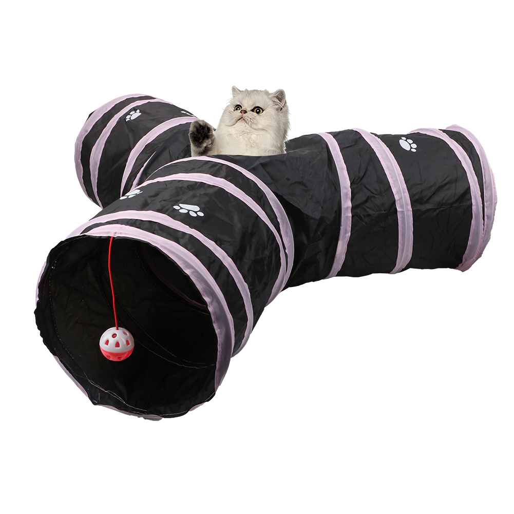 Y-Vorm Kat Tunnel Speelgoed Funny Pet 3 Gaten Tunnel Ballen Inklapbare Rimpeluitvoering Kitten Speelgoed Puppy Konijn Spelen Hond kanaal Tunnel Buizen