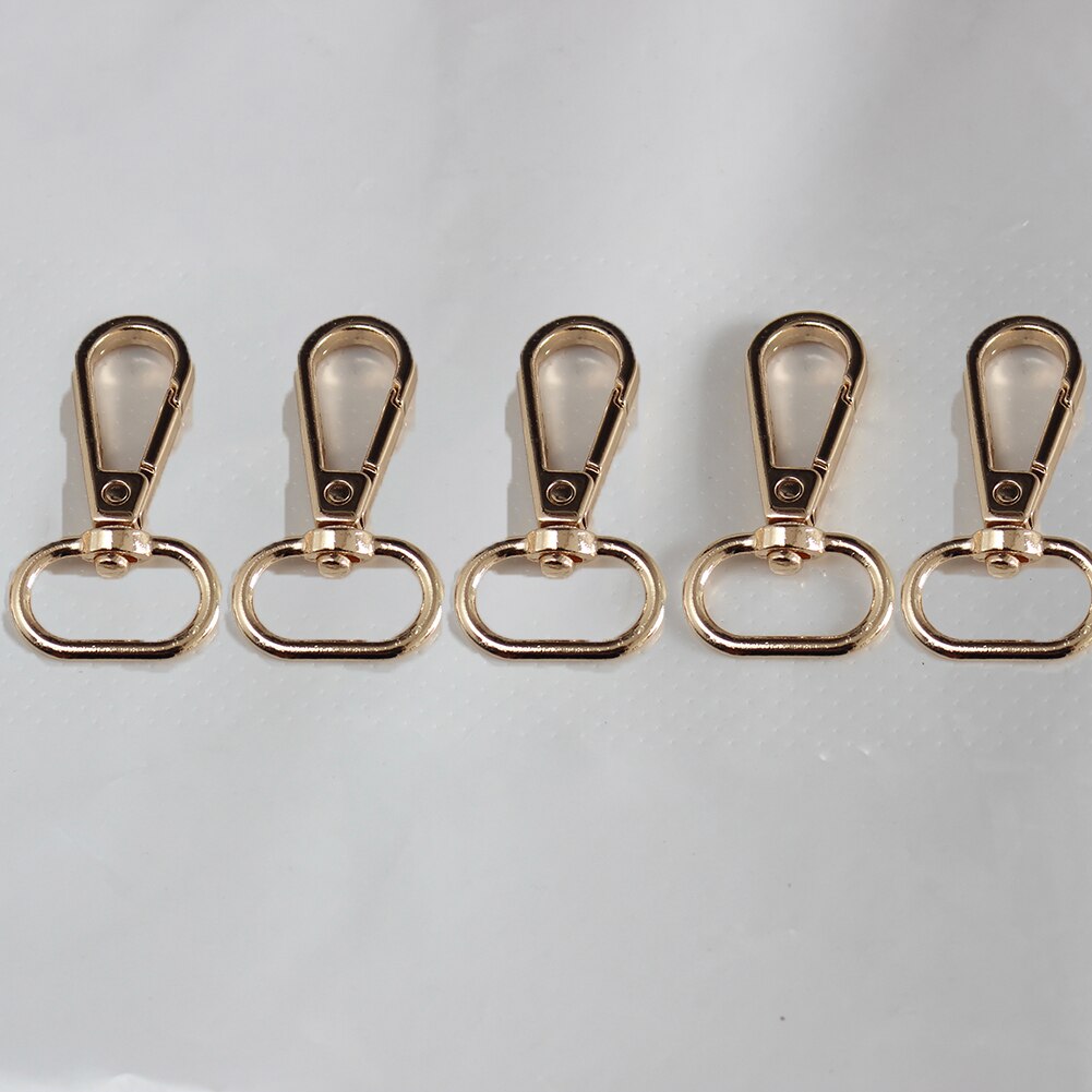 5 sztuk metalowy krętlik wyzwalania karabińczyk karabińczyk breloczek do kluczy smycz DIY Craft plecak akcesoria do toreb: gold-XL