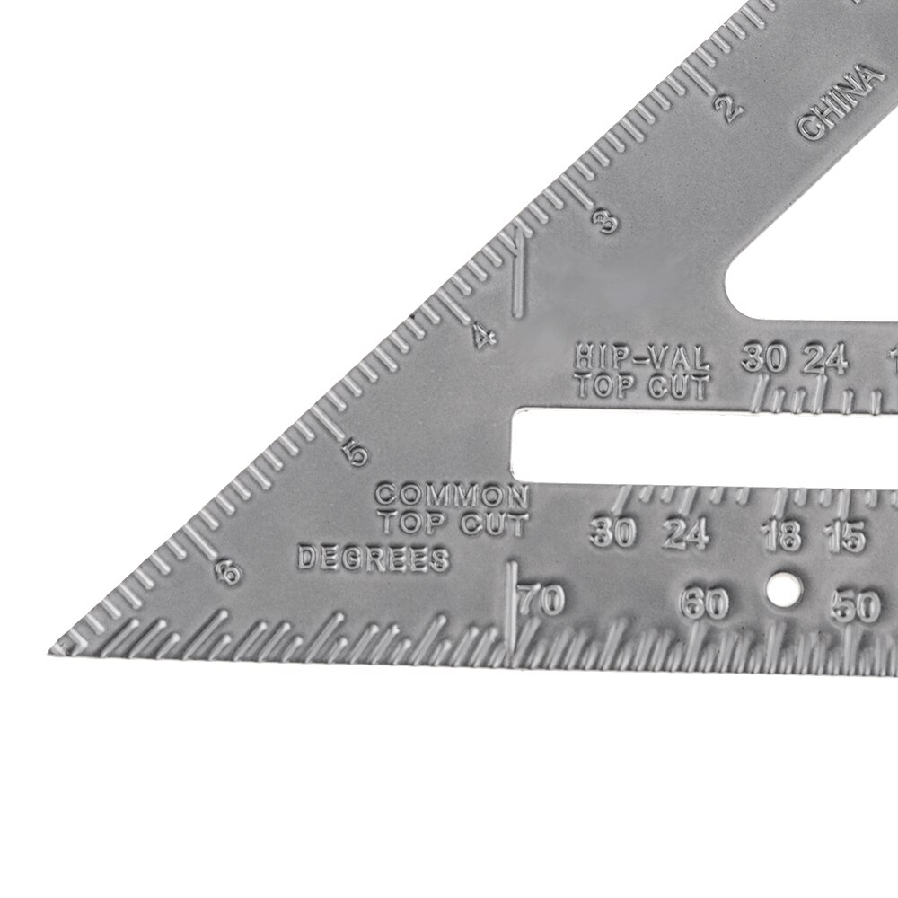 7 inch Aluminium Alloy Right Angle Triangle Ruler with 0.1 Accuracy and 1 Scale Value Protractor Measuring Tool for Carpenter
