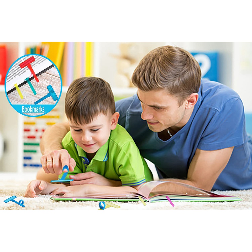 6Pcs Guided Reading Strips Finger Focus Highlighter Dyslexia Tools for Kids for Early Readers Children Reading Magnifier