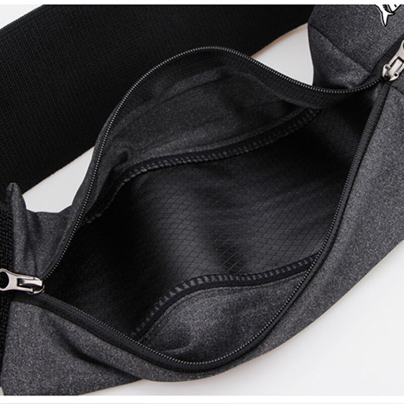 Queshark pro reflekterende elastisk linning sportstaske dobbelt lynlås lomme løbegymnastik yoga talje bælte pakke telefon wasit pung taske