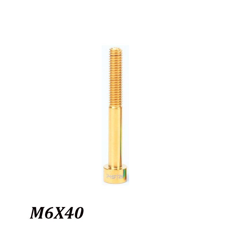 4 Colors RISK 1 pcs Bike Headset Bolt Titanium Aolly MTB Bicycle Stem Top Cap Bolt Screw M6 x 30/35/40/50 mm: gold 40mm