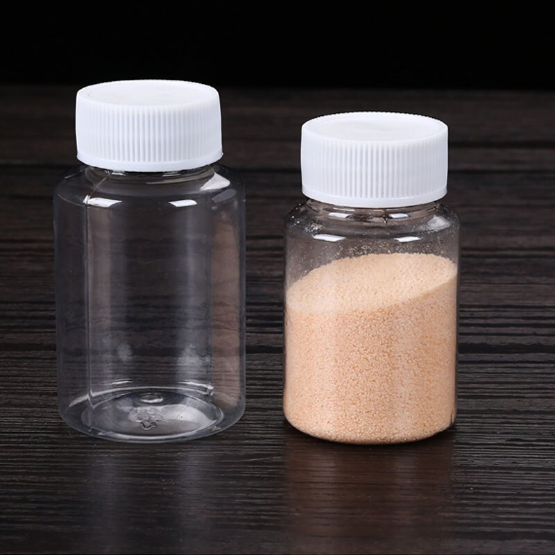 Botellas de plástico PET vacías de 15ml/20ml/30ml/100ml, botellas de sellado sólidas, frasco de medicina en polvo, envase de frasco de embalaje de reactivo 50 Uds.