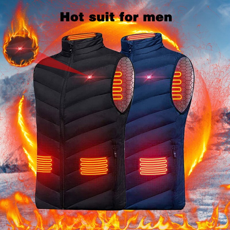 Men Heated vest Smart heating Cotton Vest USB Infrared Electric Heating Vest Women Outdoor Thermal Winter Warm Jacke