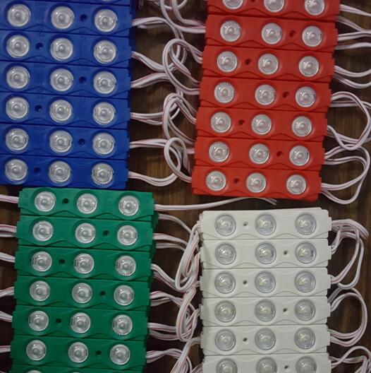 waterproof 2835 3LEDs Injection module super bright led modules lighting white/Warm /red/green/blue/Yellow Dc12V