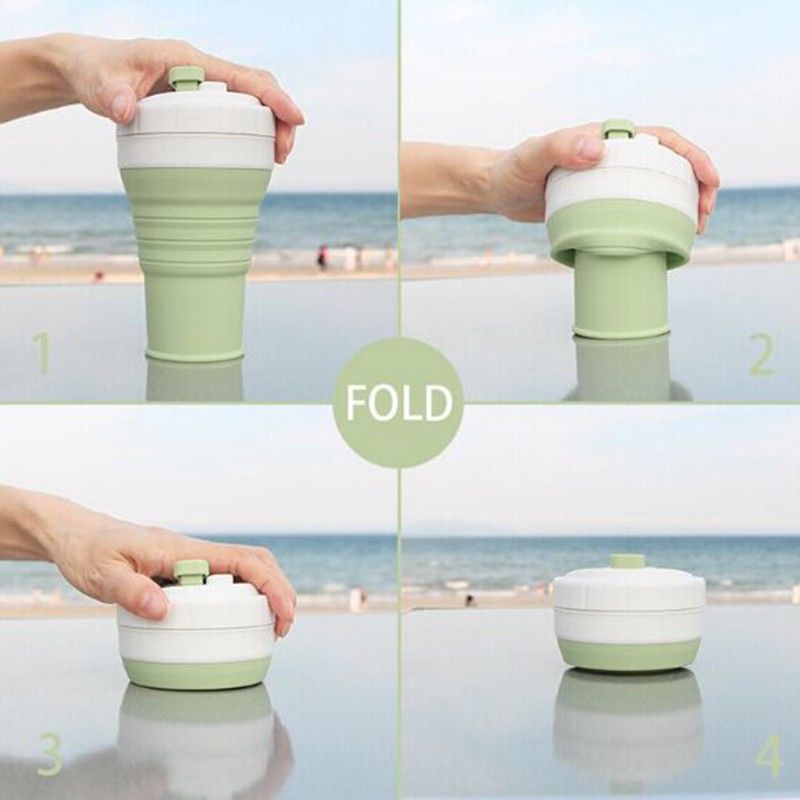 6 farver sammenklappelig kaffekop silikone krus til vandring genanvendelig bærbar cykel vandre vandflaske