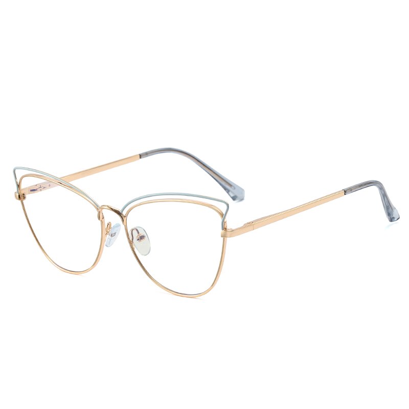Anti-Blue Blocking Glasses Trends Cat Eye Women's Glasses Frame Oversized Optical Decorative Glasses: Blue
