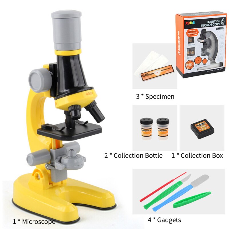 Kids Microscope Kit Science Lab LED 100X-400X-1200... – Vicedeal