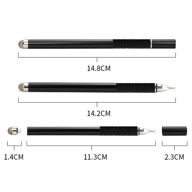 OPVYAEU Set Di 2 Penne TouchScreen Universali + Cordini Anti-Smarrimento - Stilo In Alluminio Con Punta Di Gomma Per Telefoni E Tablet - 4