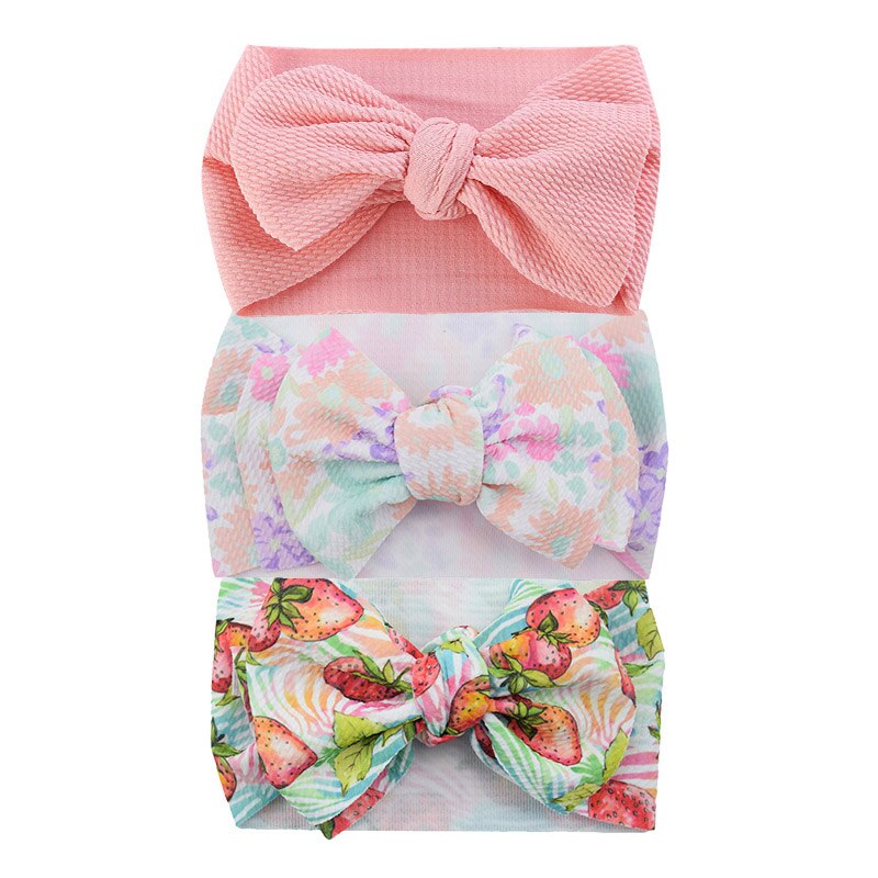 3Pcs/Set Cute Big Bowknot Baby Headband Flower Dot Elastic Baby Girl Hair Bands For Newborn Infant Baby Hair Accessories: set 05