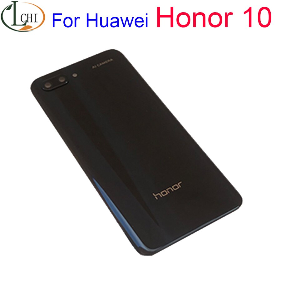 Cristal trasero para Huawei honor 10, cubierta trasera con lente de cámara trasera para Honor 10, reemplazo de COL-L29 de puerta de batería