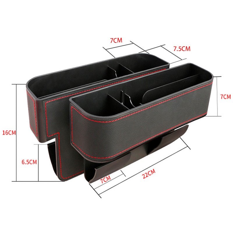 PU Leather Car Seat Gap Storage Universal Seat Crevice Organizer Multifunction Car Side Gap Storage Box Auto Accessories