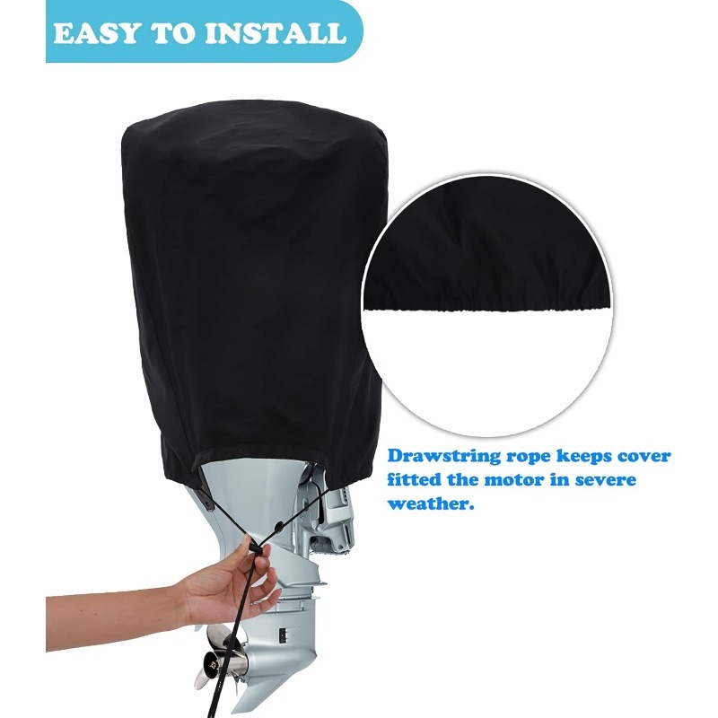 Motor Engine Boat Cover Anti Half Outboard UV Oxford Waterproof Protector Dustproof Air Antigores Yacht Marine 600D 15-300HP