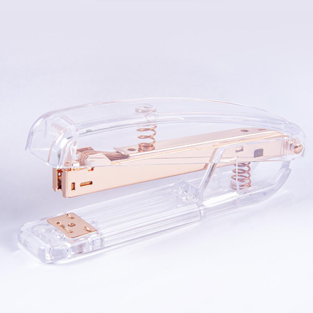 Transparent Manual Metal Stapler Book Stapling Machine Office School Stationery