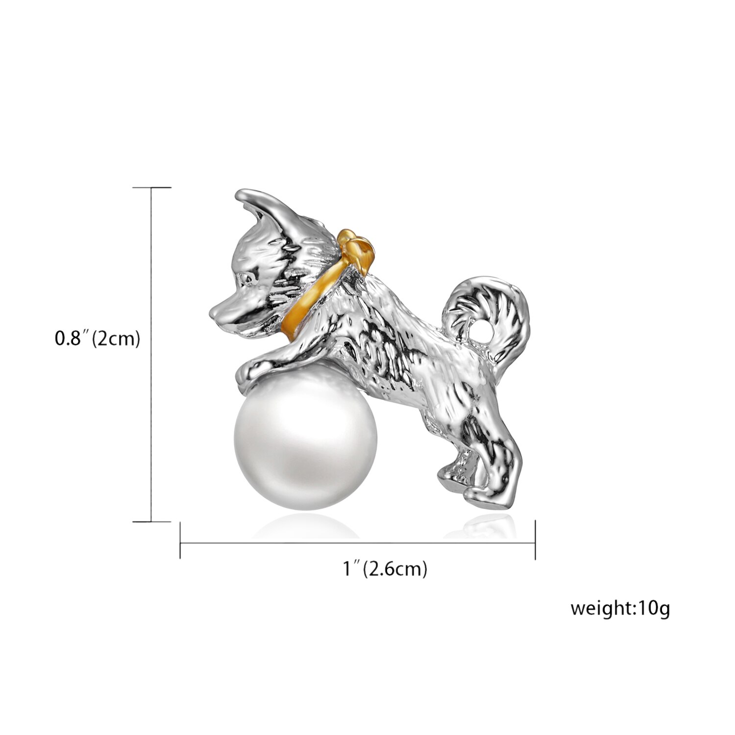 Rinhoo banquete esmalte cão broches liga de alta qualidade ternos camisola chapéu animal broche pinos cachecol fivela: silver