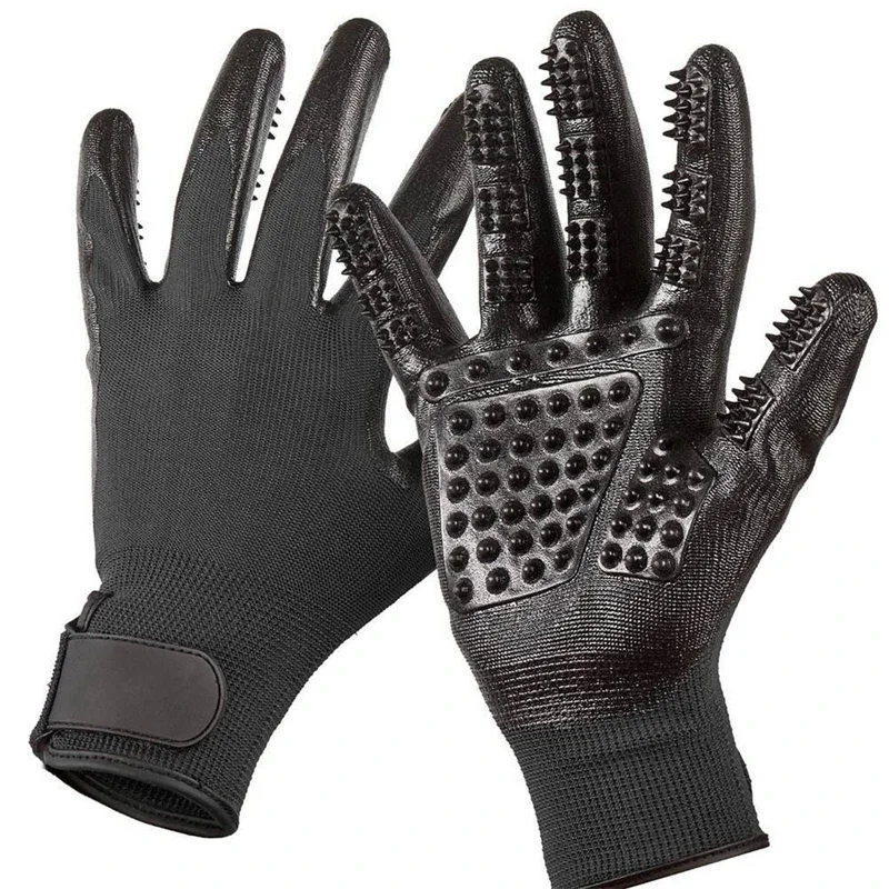 Guantes de aseo para mascotas, guantes para quitar el pelo de baño, guantes de ducha para mascotas, cepillo para quitar el pelo de perros y gatos, cepillo removedor de goma: Default Title