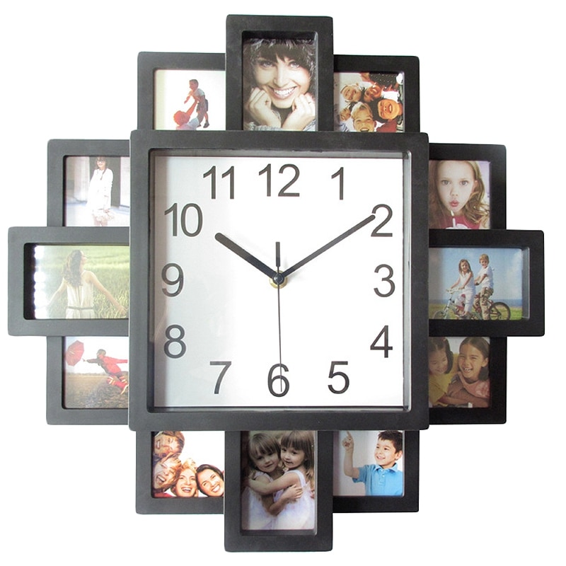 Fotolijst wandklok diy modern design kunst foto klok woonkamer huisdecoratie horloge: Default Title