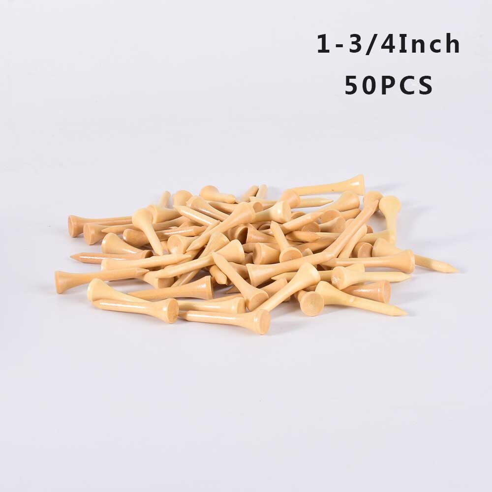 100Pcs Hard Wood Golf Tees for Golf Swing Practice Accessories Unbreakable Wooden Tee Golf Ball Training 42 54 70 83 mm White: 42 mm 50Pcs Natural