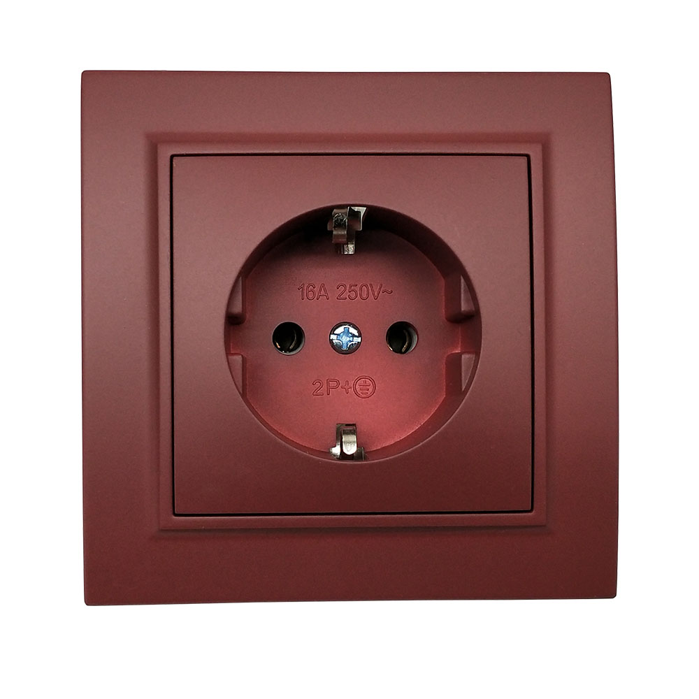 Stopcontact Pop Socket Rode kleur Socket withearth Kleurrijke Europese standaard DIY Socket 16A 250 v legrand Schneider livolo: purplish red
