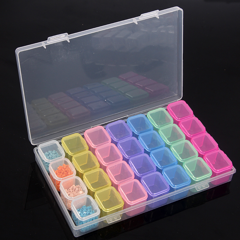 28Girds Diamond Painting Tools Accessories Multiple color Storage Bead Container Diamond Embroidery Stone Mosaic Convenience Box