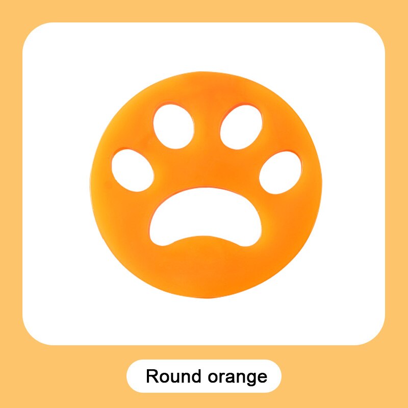 Pet Hair Remover Reusable Washing Machine Accessories Cleaning Laundry Catcher Pet Hair Catcher Cat Dog Lint Remover Dryer: Round Orange