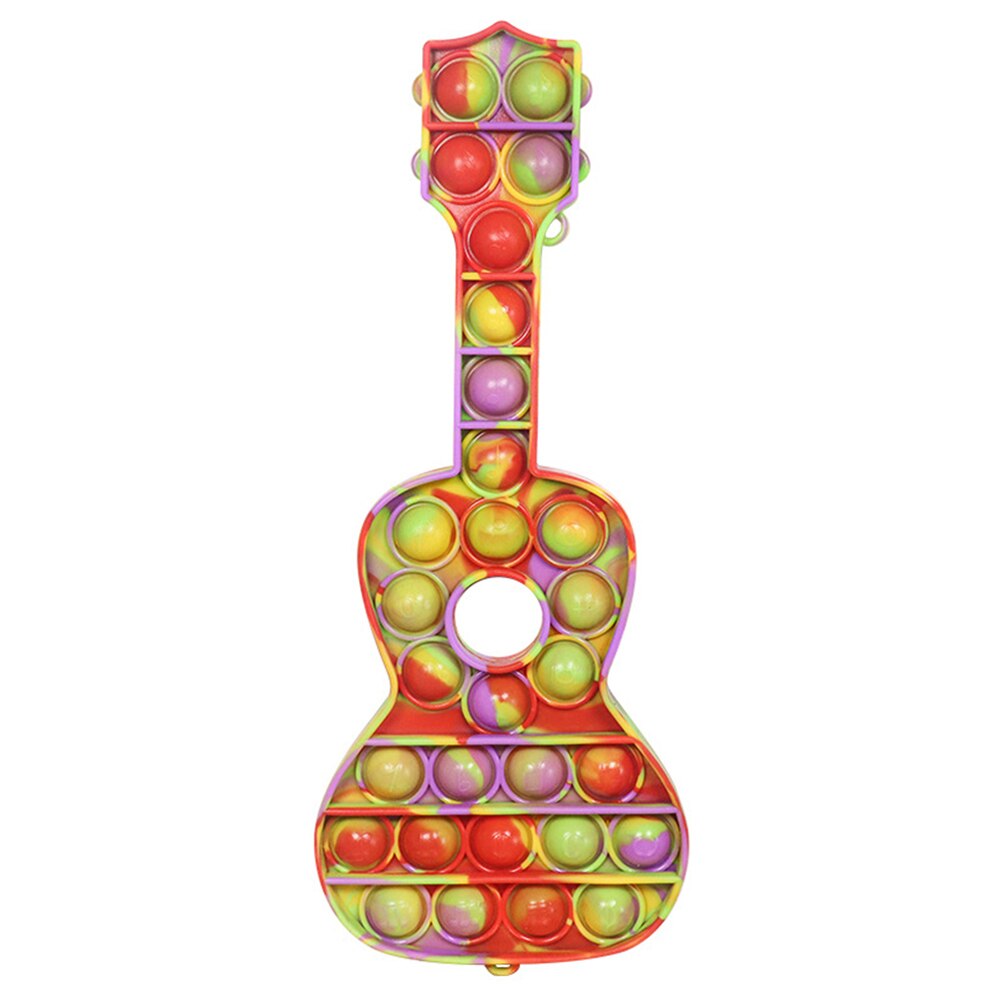 Gitarre-form Autismus Sensorische Spielzeug Weichen Vent Stress Relief Squeeze Spielzeug Lustige Push Blasen Fidget Stress Reliever Desktop Zappeln: 01