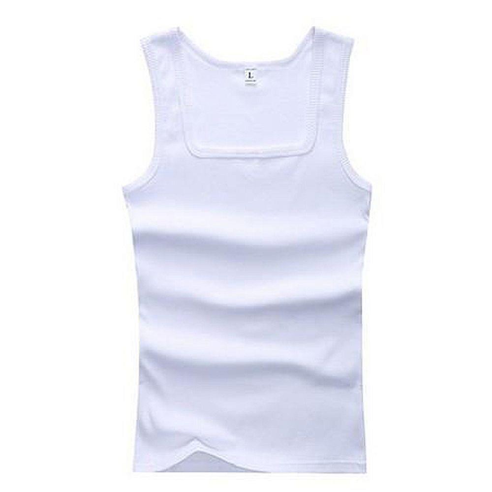 Ropa de verano de talla grande para hombres y mujeres, camisetas sin mangas negras, blancas y grises, camisetas 100% de algodón para Fitness, chalecos musculosos para hombres, camiseta para mujeres: XXL / Blanco
