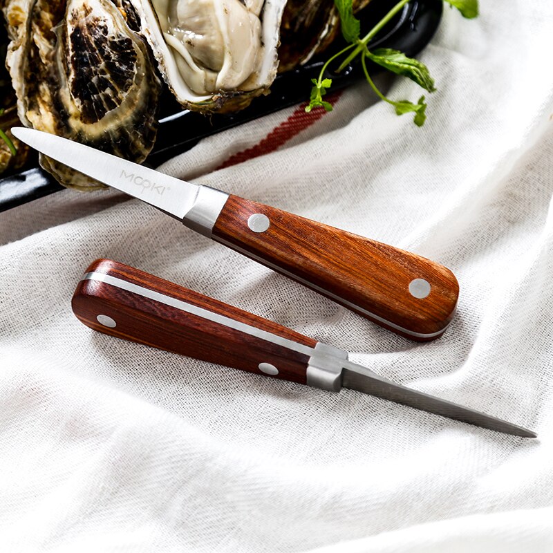 Dikke Rvs Oestermes Met Houten Handvat, Speciale Mes Voor Opening Oesters, Speciale Mes Voor Opening Oesters